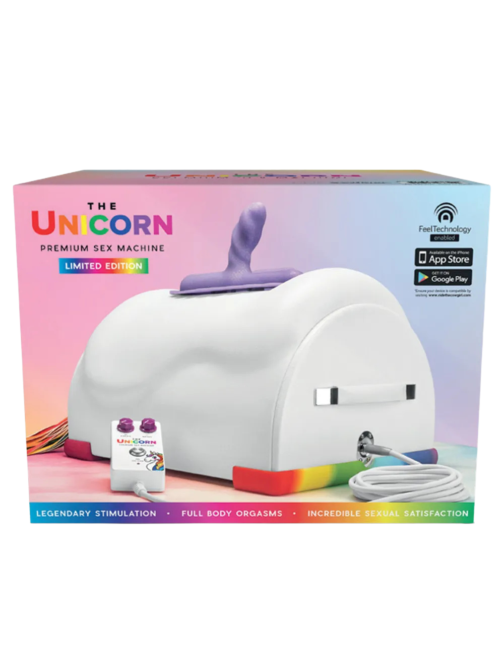 The Unicorn Premium Sex Machine - Boîte édition limitée avec couleurs arc-en-ciel