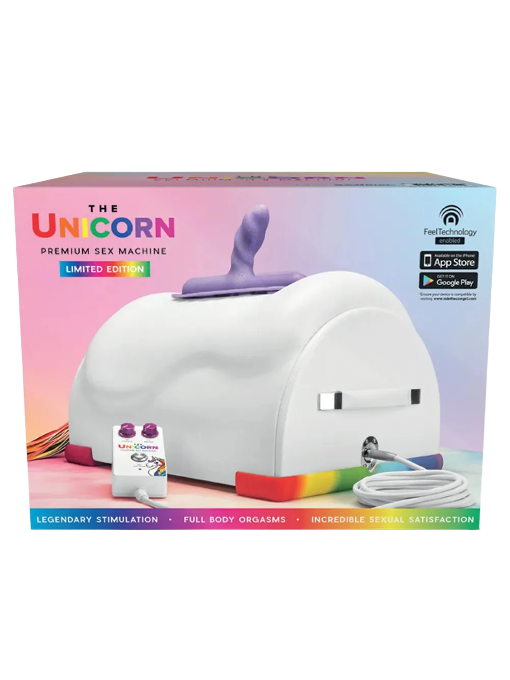 The Unicorn Premium Sex Machine - Boîte édition limitée avec couleurs arc-en-ciel